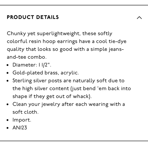 Madewell Ombré Resin Hoop Earrings Clear & Aqua NWT - Picture 3 of 4